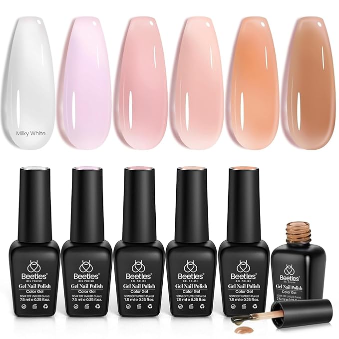 Gel Nail Polish Set, 6 Colors