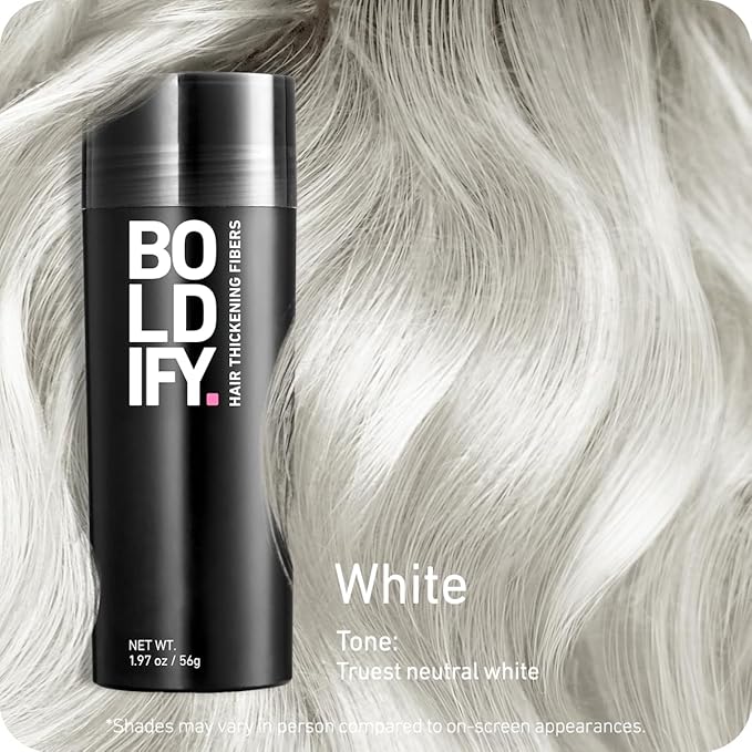 BOLDIFY Hair Fibers (56g) Fill In Thinning and Fine Hair (White)