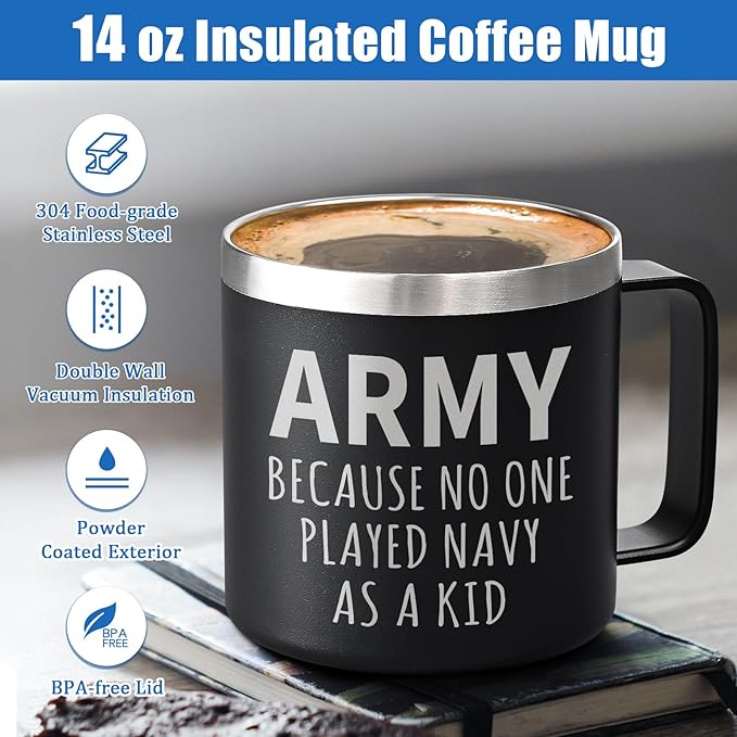 14 oz Insulated Coffee Mug - Army