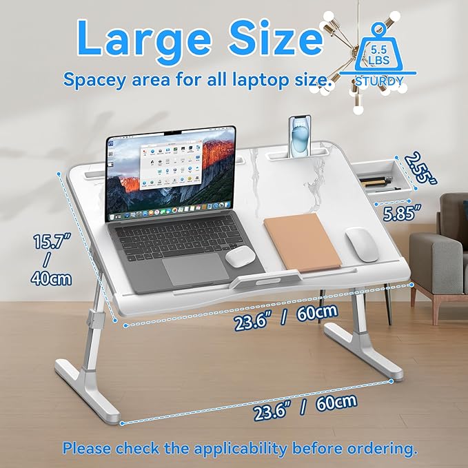 Foldable Laptop Lap Desk with Drawer