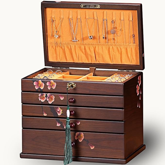 Wooden Jewelry Boxes with Lock & Key