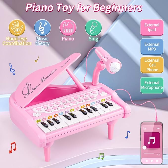 24 Keys Pink Piano Toy