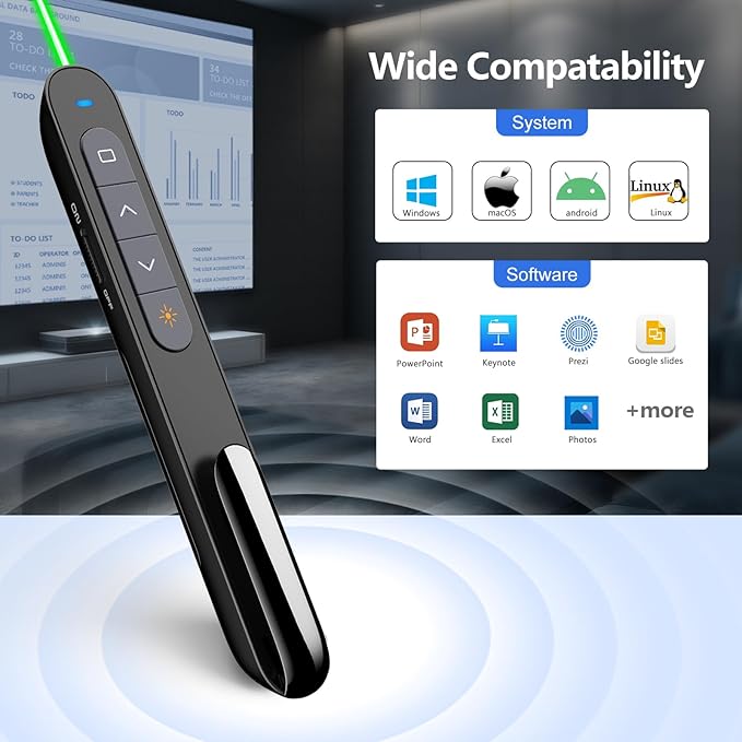 Rechargeable Presentation clicker & Pointer