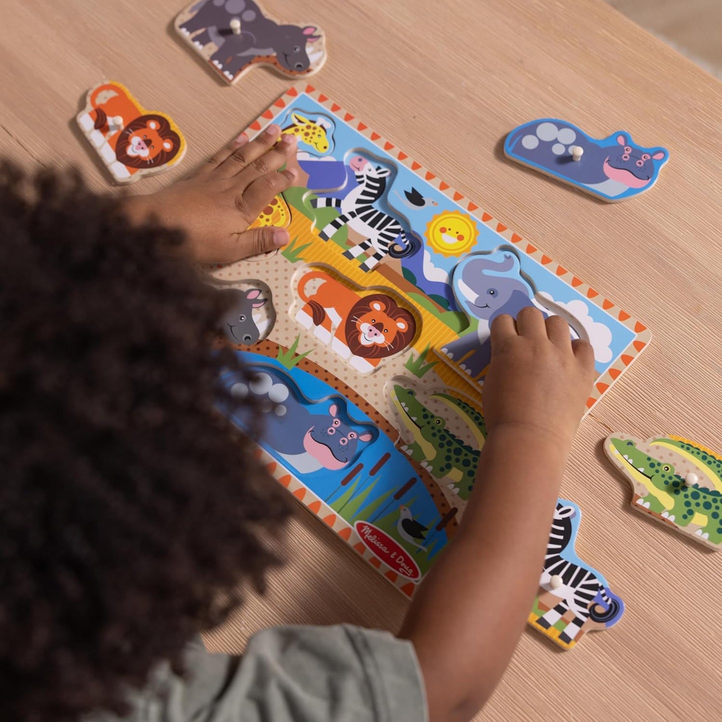 Melissa & Doug Wooden Peg Puzzle Set – 4-Pack