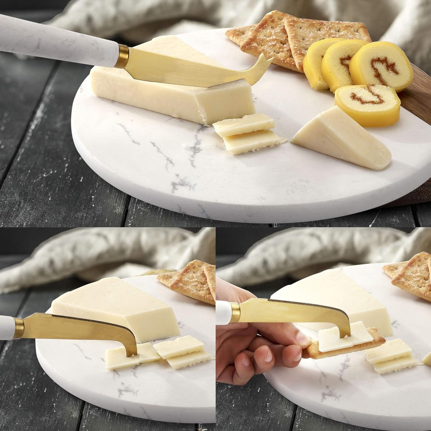Marble and Acacia Wooden Cheese Board