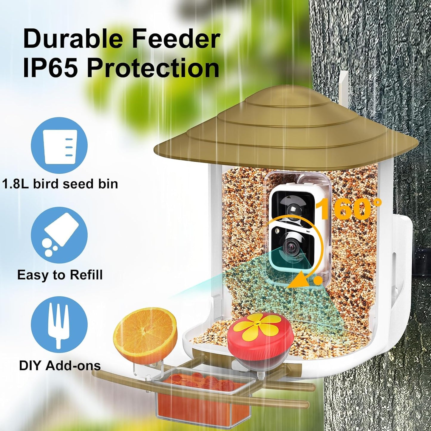 Bird Feeder with Camera 2K HD