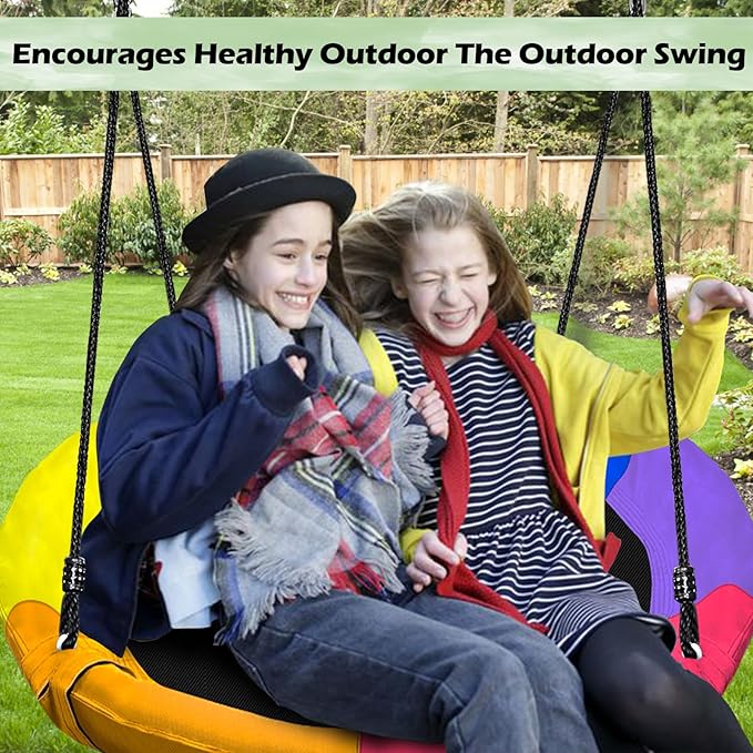40 Inch Saucer Tree Swing Set for Kids & Adults, up to 500 lbs