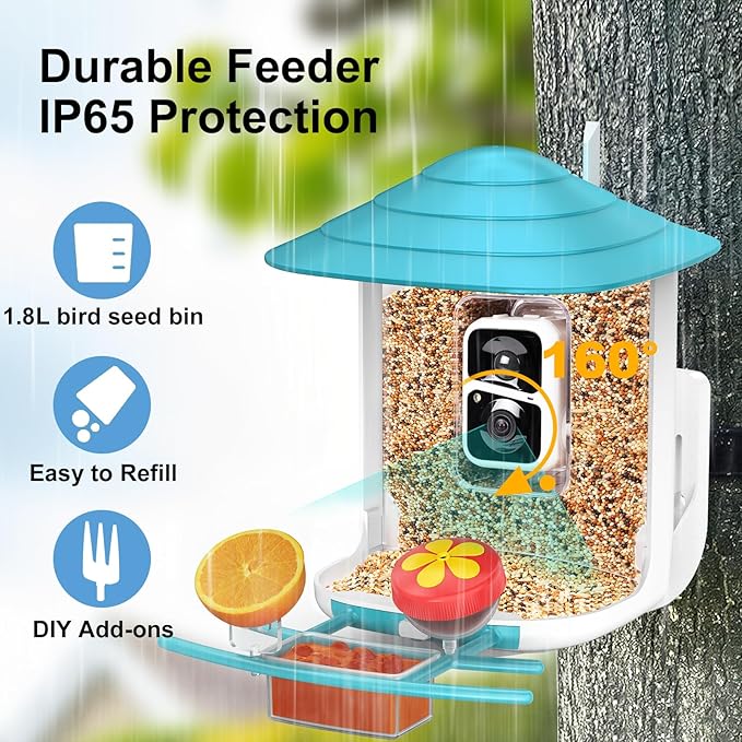 Bird Feeder with Camera 2K HD