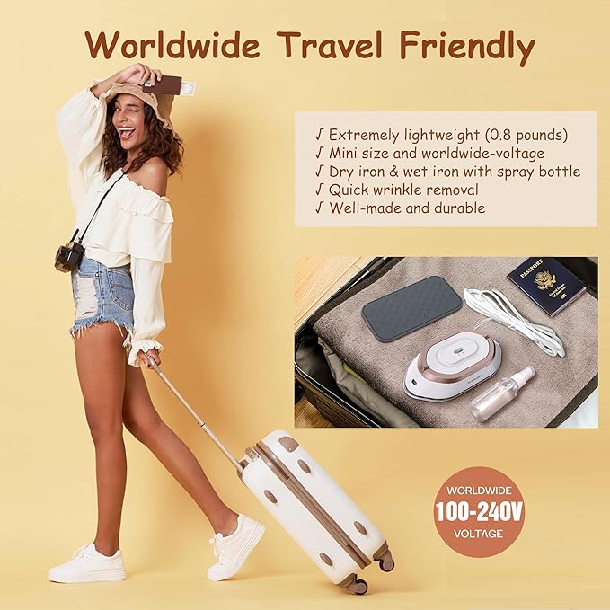 Travel Mini Iron with Dual Voltage - 120V/220V