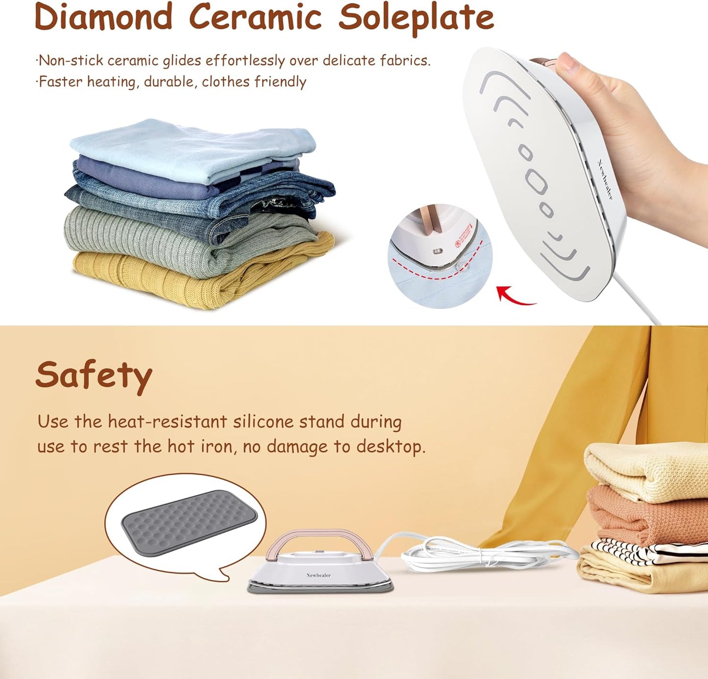 Travel Mini Iron with Dual Voltage - 120V/220V