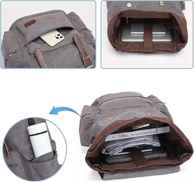 Modoker Vintage Rucksack Travel Backpack