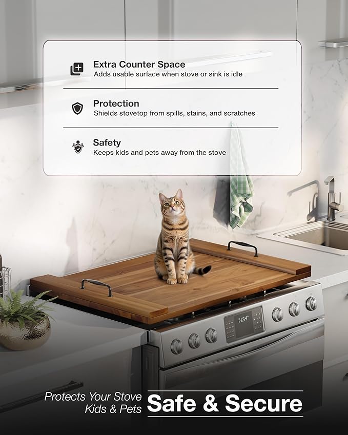 Acacia Wood Kitchen Tray Stove Cover
