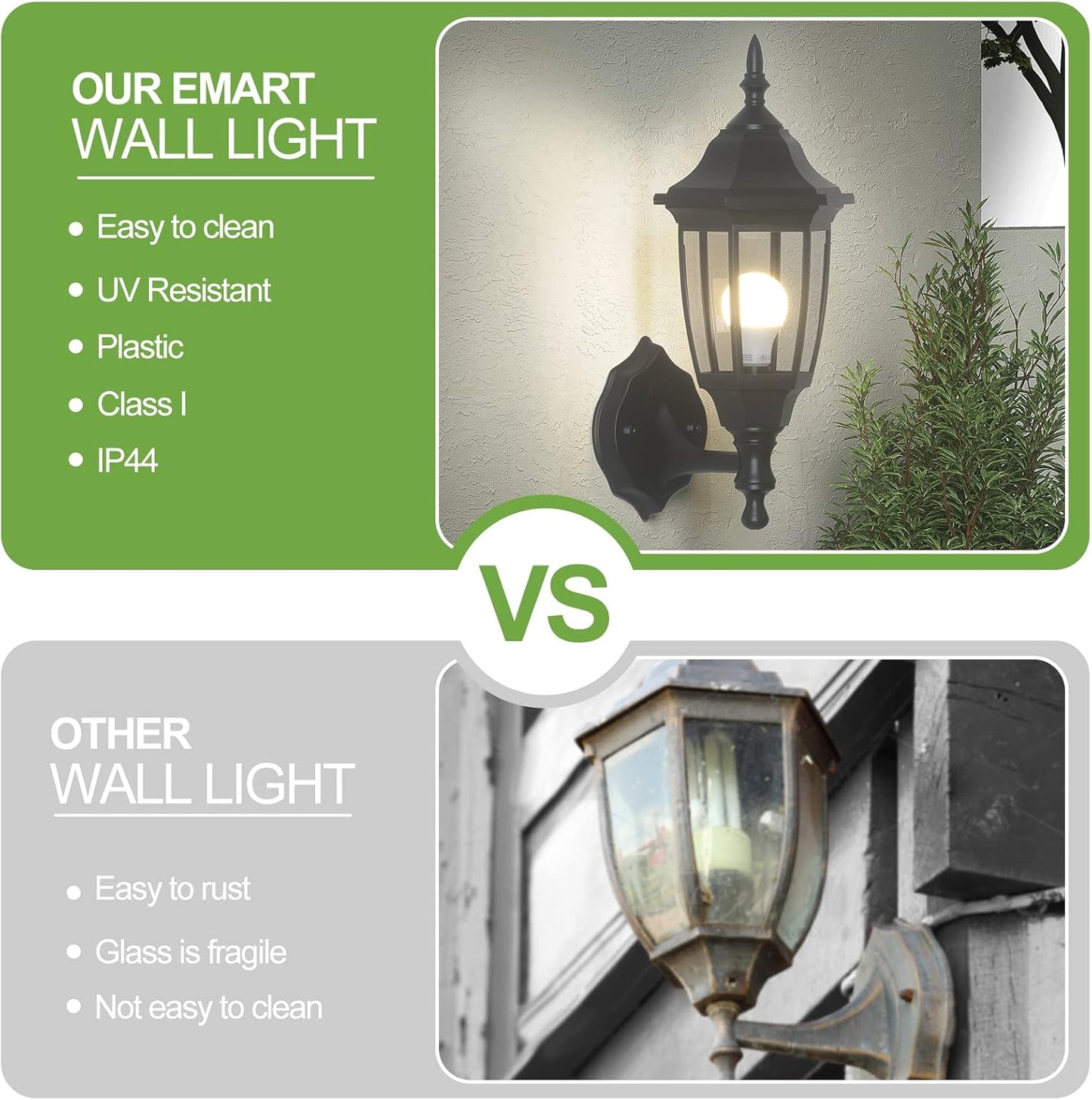 Outdoor Porch Sconce LED Exterior Wall Anti-Corrosion Plastic
