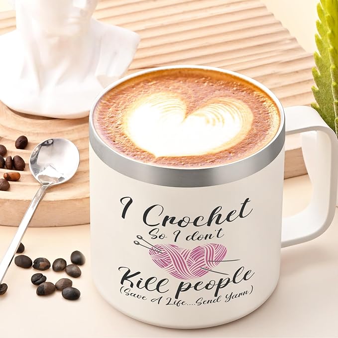 I Crochet So I Don't Kill 14oz Insulated Coffee Mug
