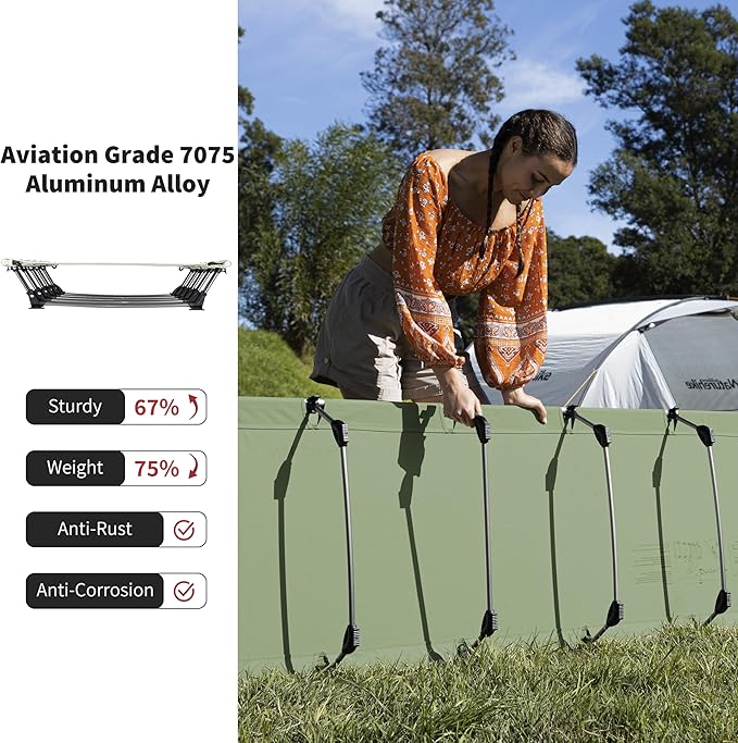 Ultralight Camping Cot Supports upto 330lbs