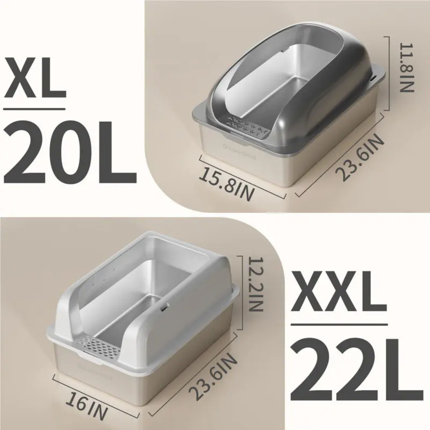 22L Stainless Steel Cat Litter Box