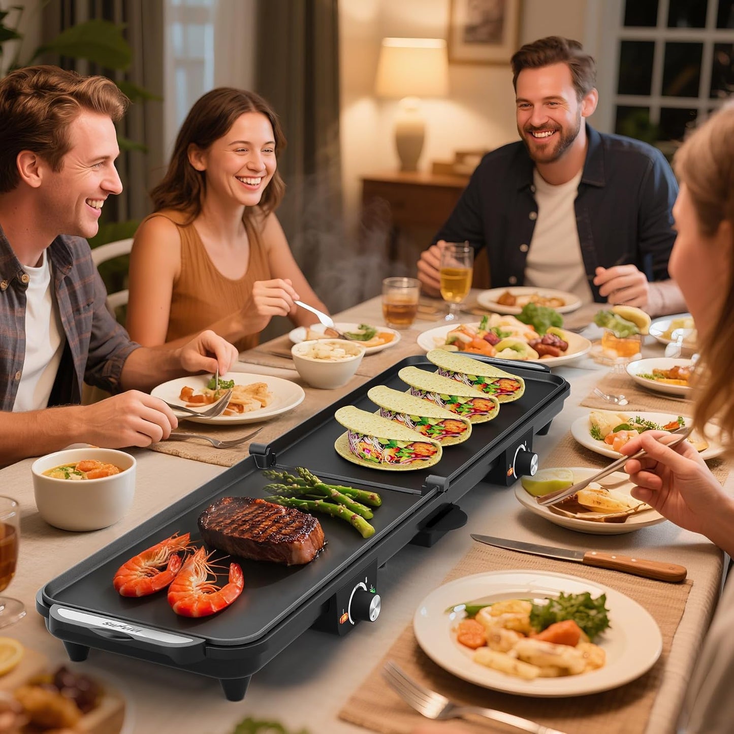 38in Electric Indoor Grill, Foldable Griddle
