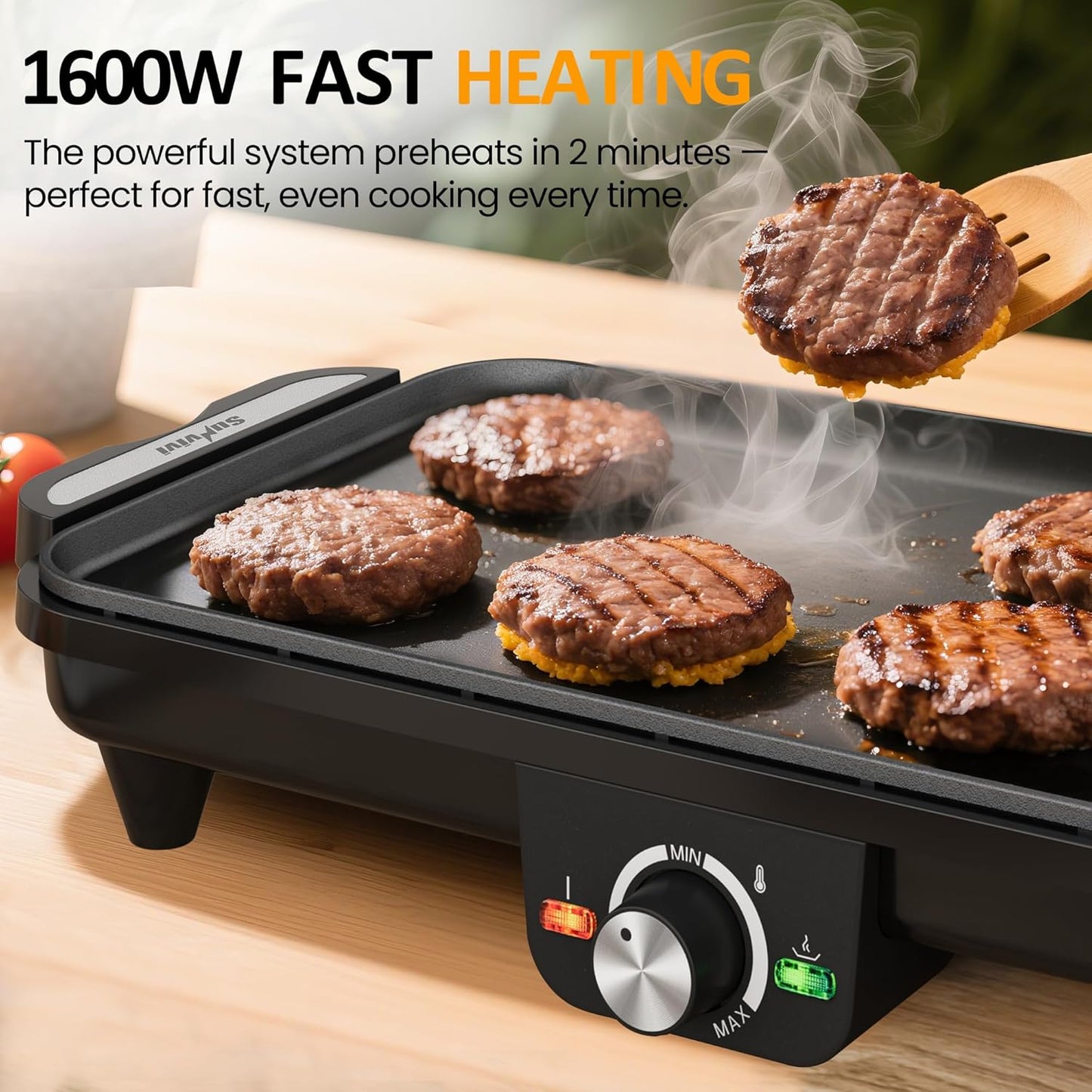 38in Electric Indoor Grill, Foldable Griddle