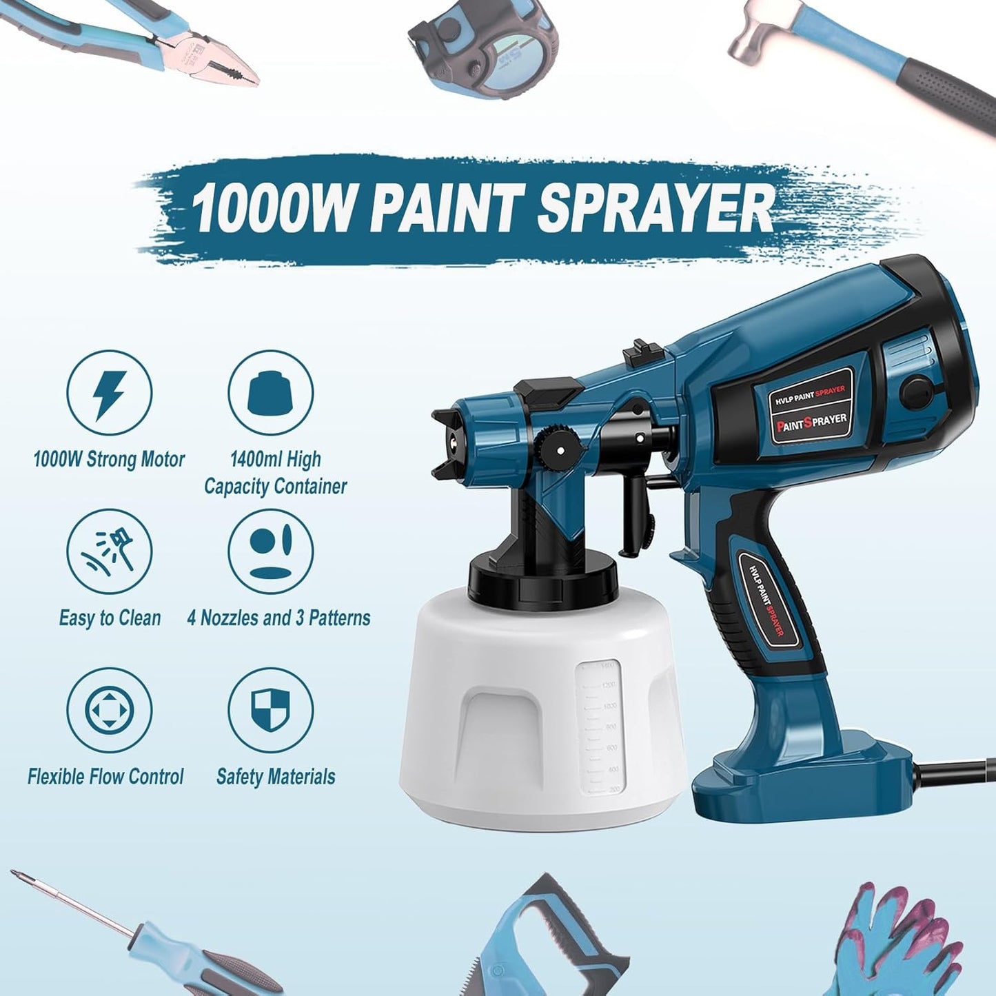 High Power Electric Spray Paint Gun 1000W