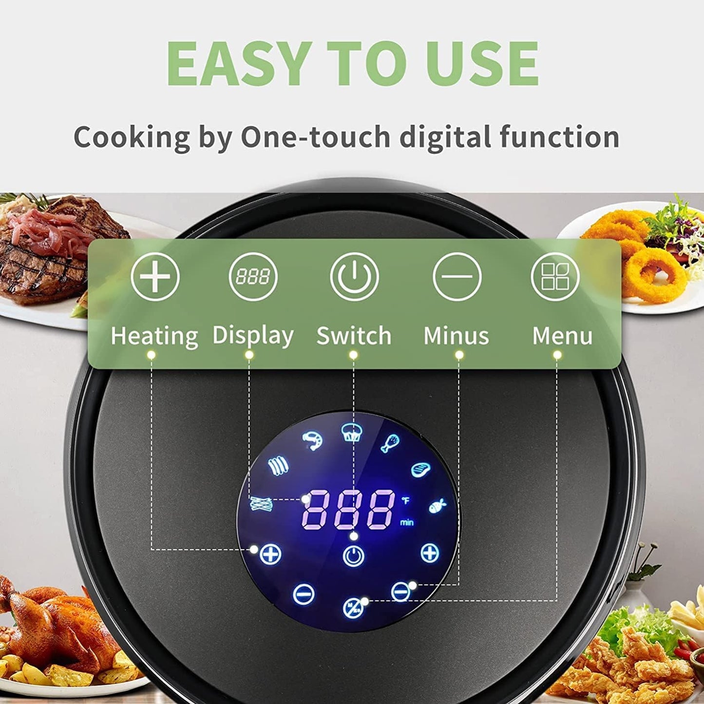 CAVIOR 3.7Qt 7 in 1 Digital Air Fryer