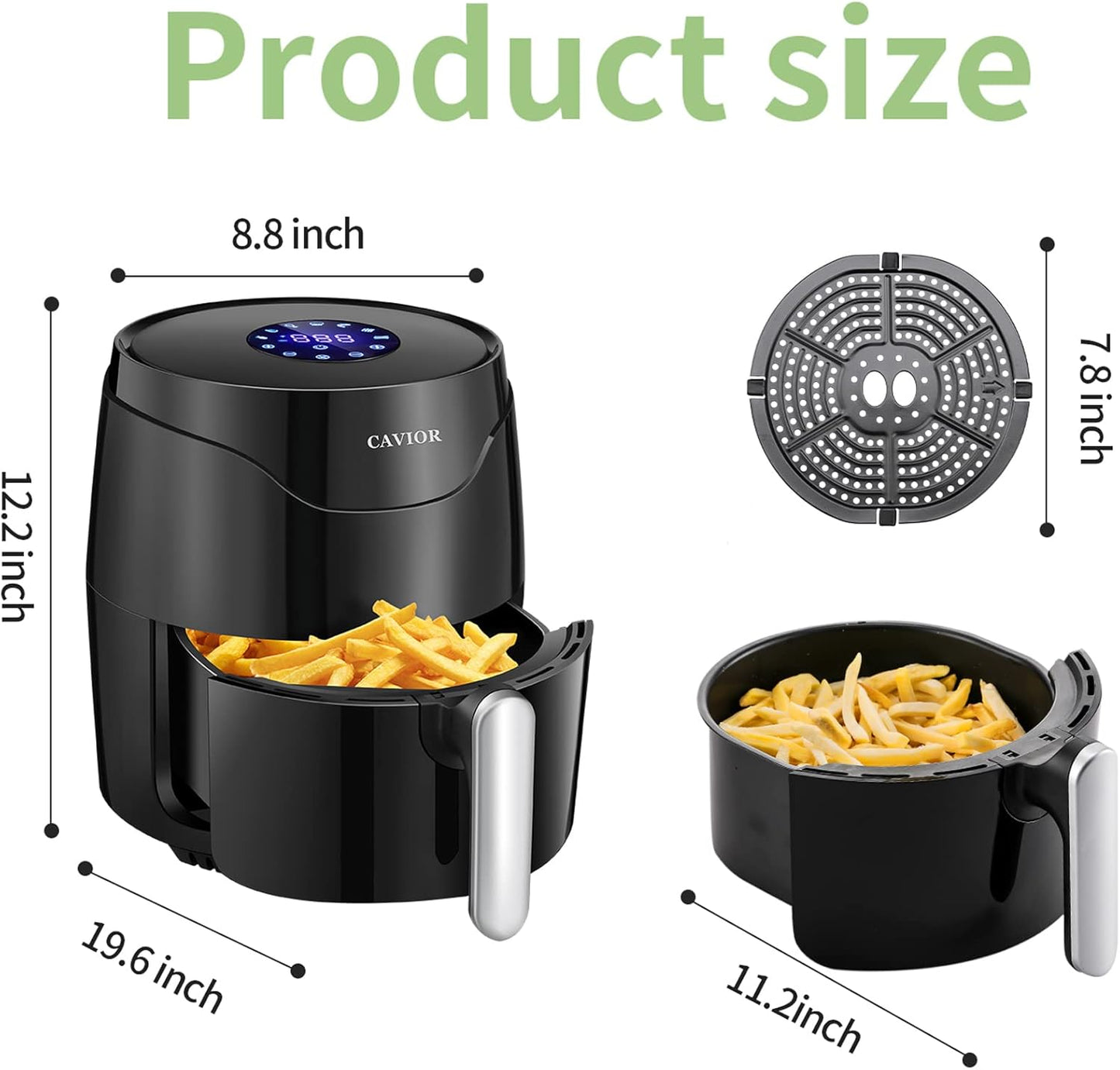 CAVIOR 3.7Qt 7 in 1 Digital Air Fryer