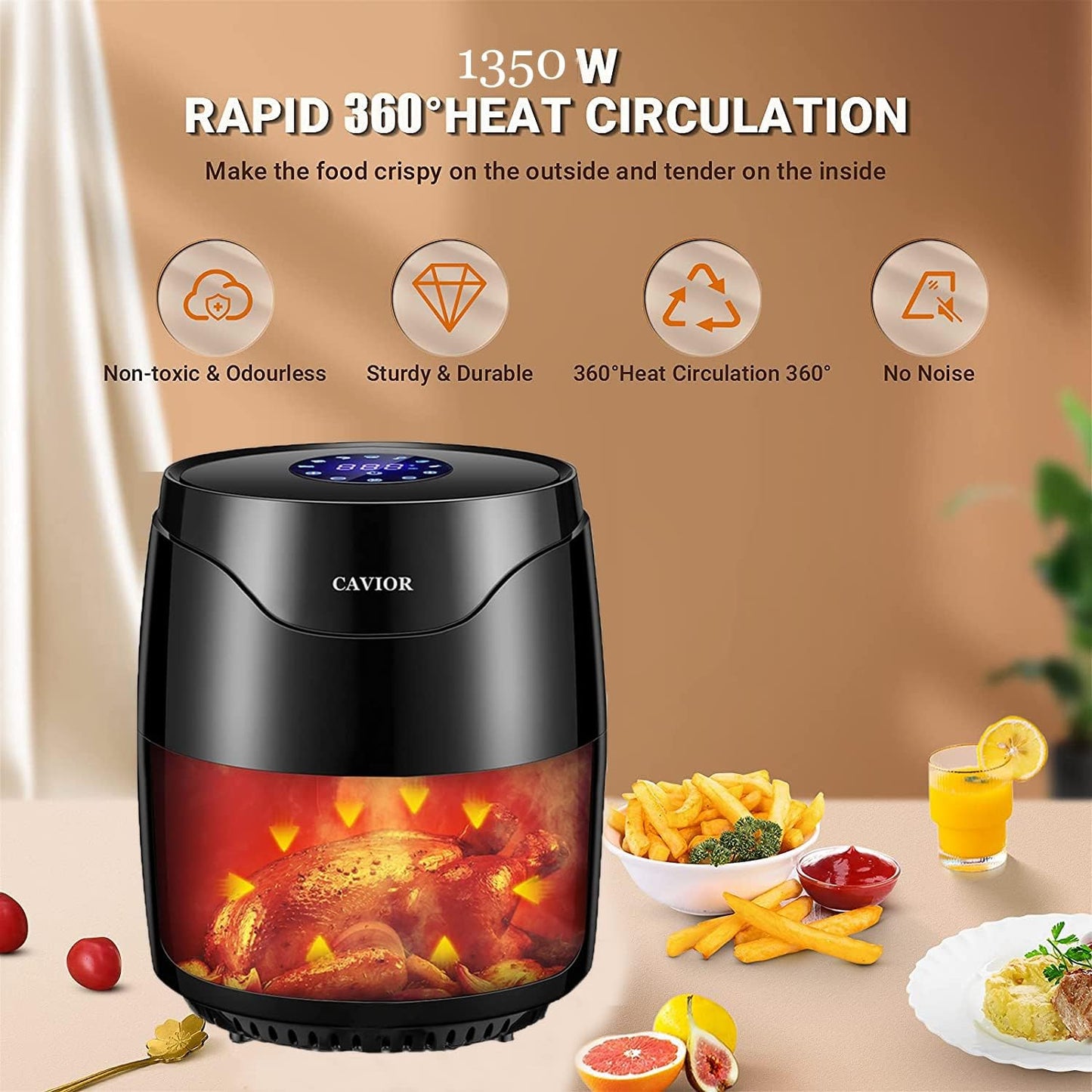 CAVIOR 3.7Qt 7 in 1 Digital Air Fryer
