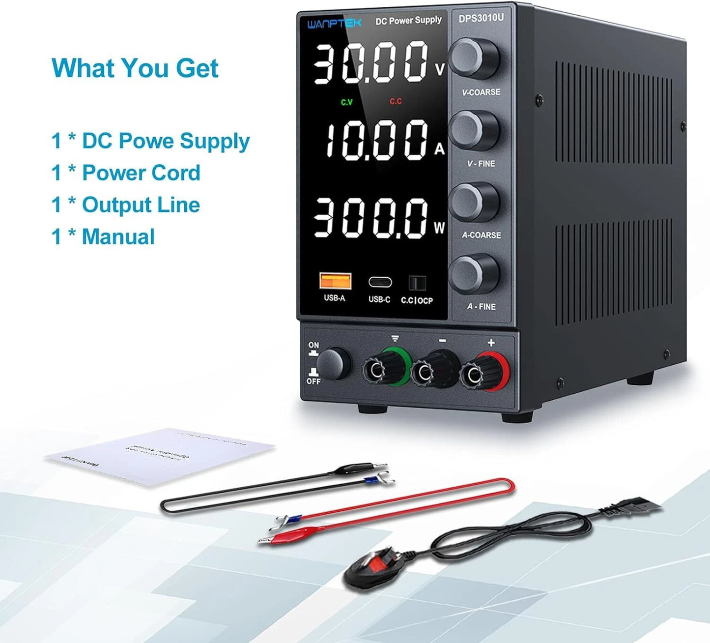 WANPTEK DC Power Supply 30V 0-10A