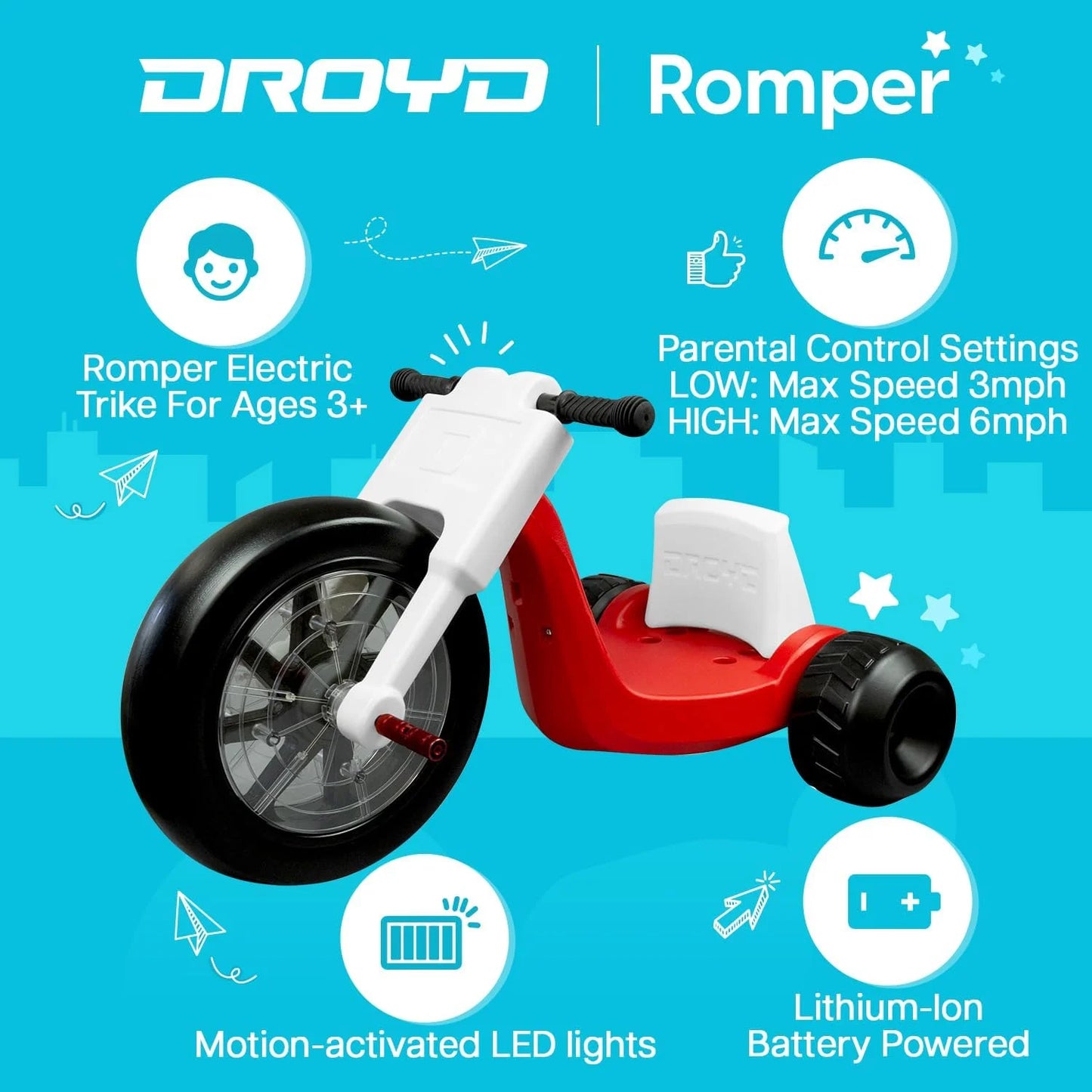Droyd Romper Kids Electric Tricycle