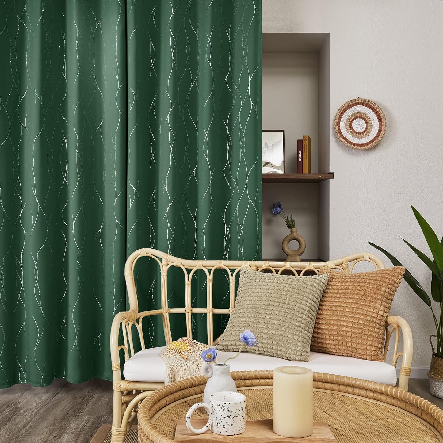 Dark Forest Green  Blackout Curtains - W52in x L45in