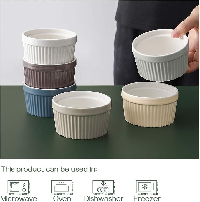 8oz Oven Safe Porcelain Ramekins [6pcs]