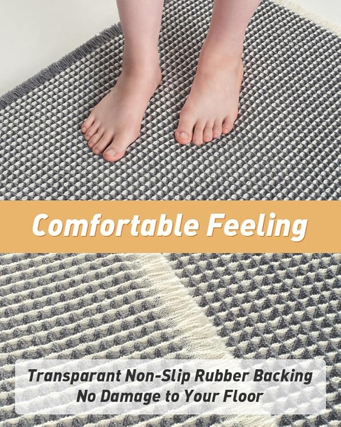 2x4ft Nonslip Waffle Runner Rug