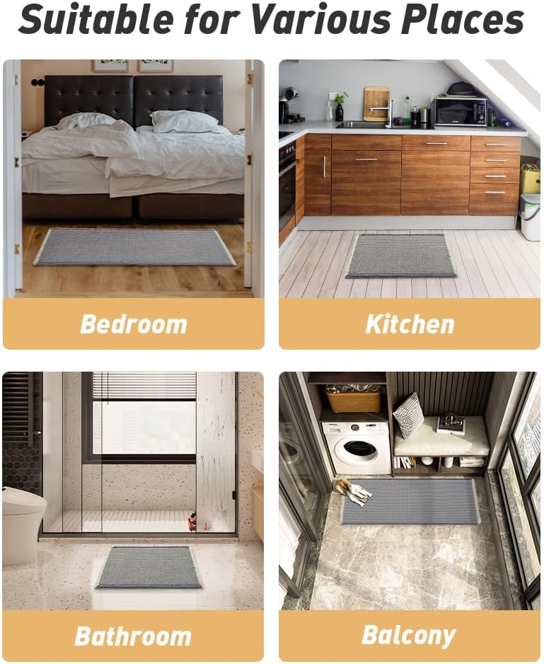 2x4ft Nonslip Waffle Runner Rug