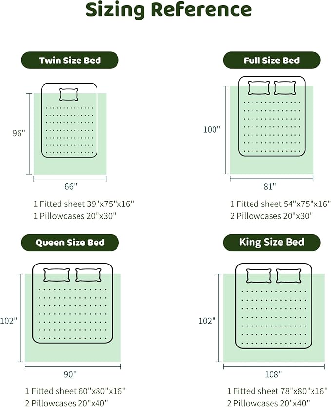 Queen Size 4pc 1800 Thread Count Cooling Bed Sheet -White