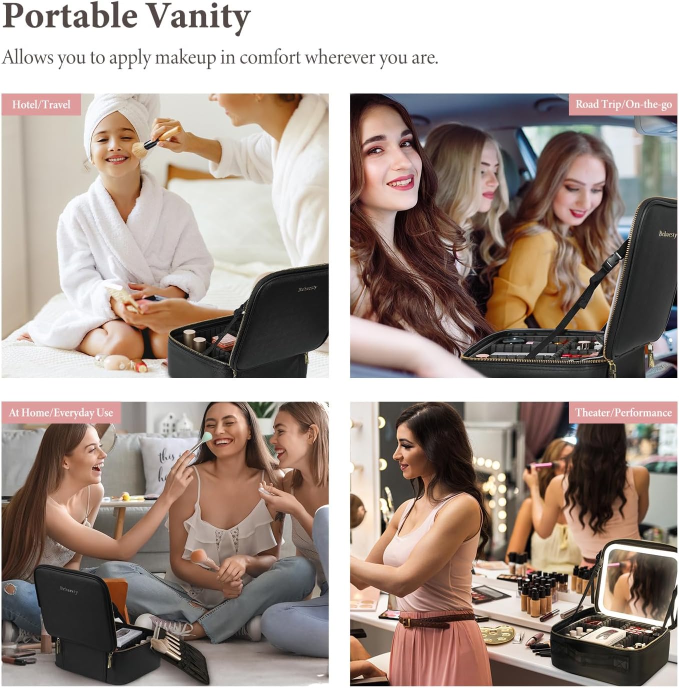 Makeup Bag with LED Light Mirror