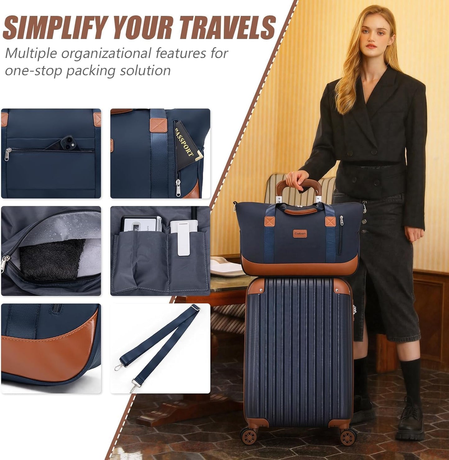 20in 3pc Luggage Set - Navy Blue
