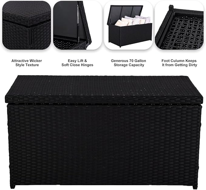 Outdoor Wicker Storage Box