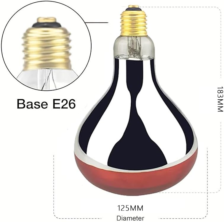 250W 2 Pack Painted Red Infrared Glass Lamp Bulbs