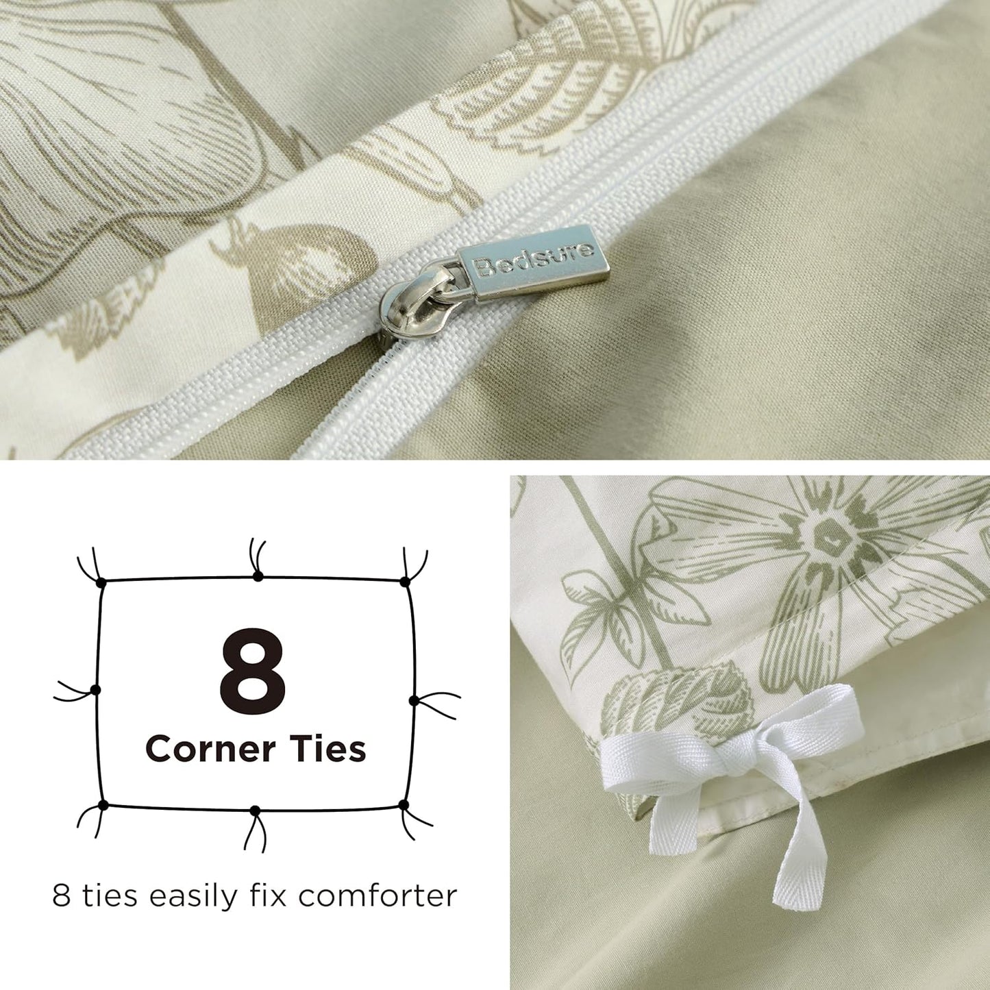 Bedsure 3pc Duvet Cover Set Queen Size | No Comforter