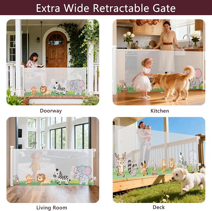 Retractable Baby Gate - 33" Tall [Extra Wide]