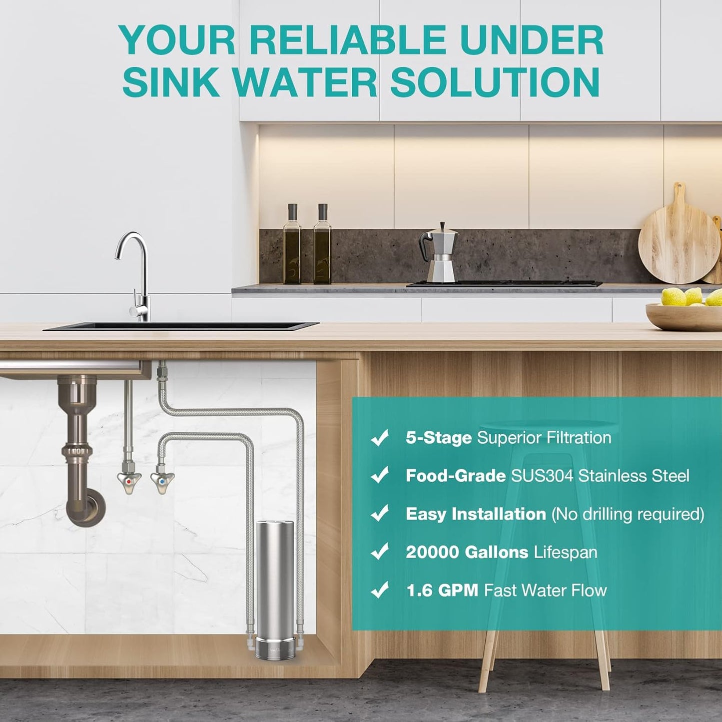 SimPure V7 Under Sink Water Filtration System