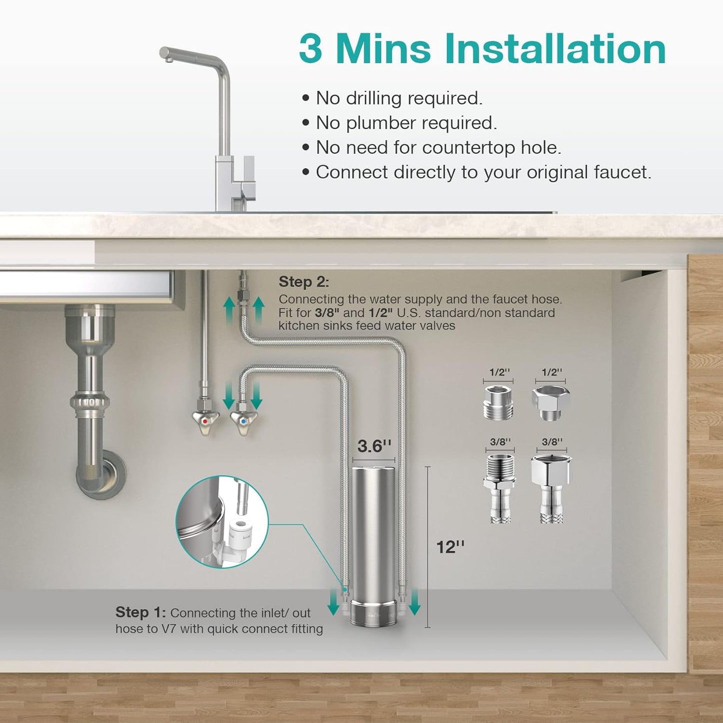 SimPure V7 Under Sink Water Filtration System