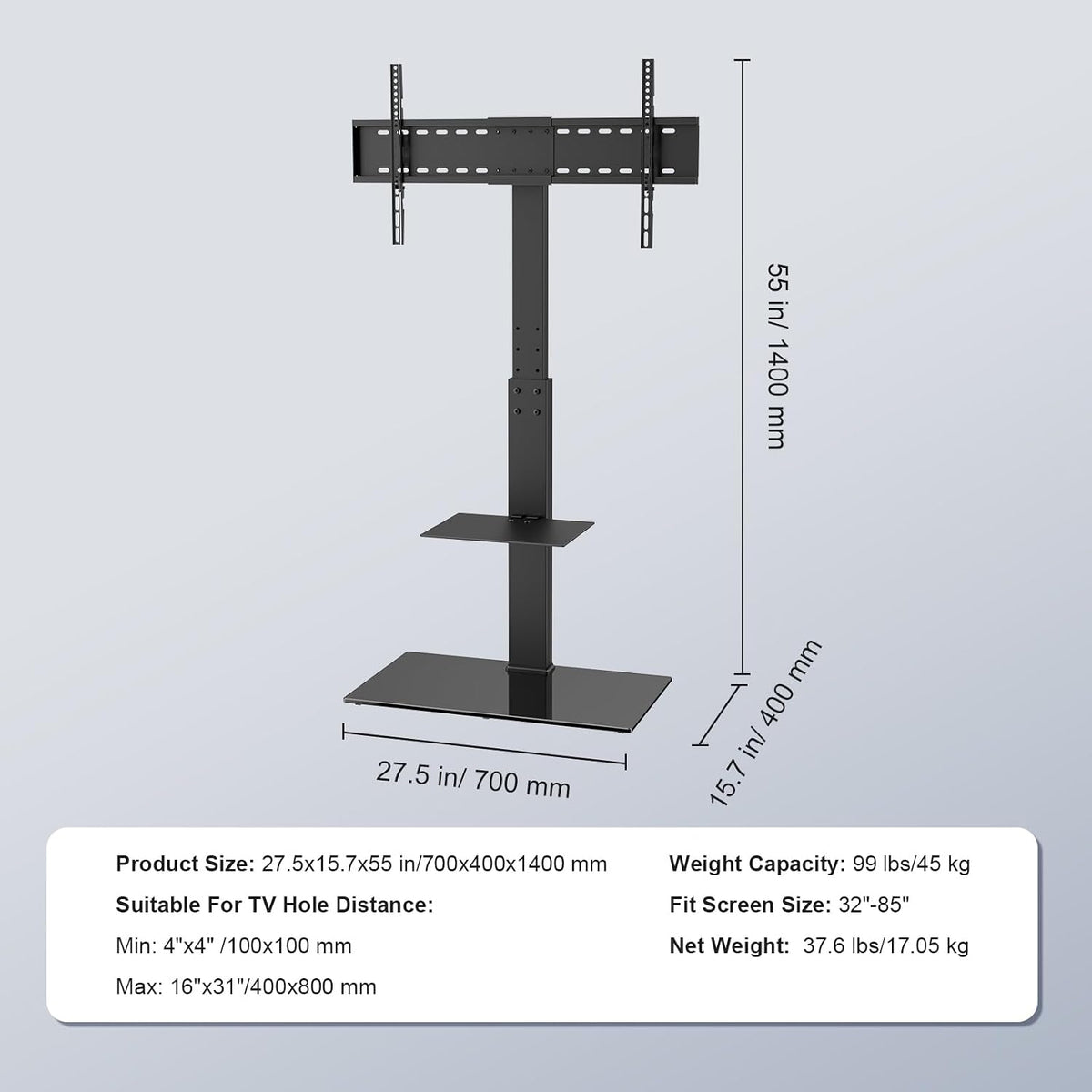 Adjustable TV Mount Floor Stand