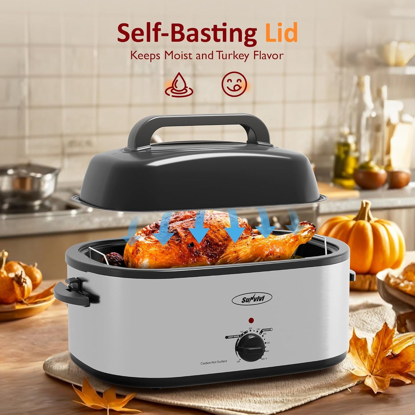 24 Quart Electric Turkey Roaster Oven