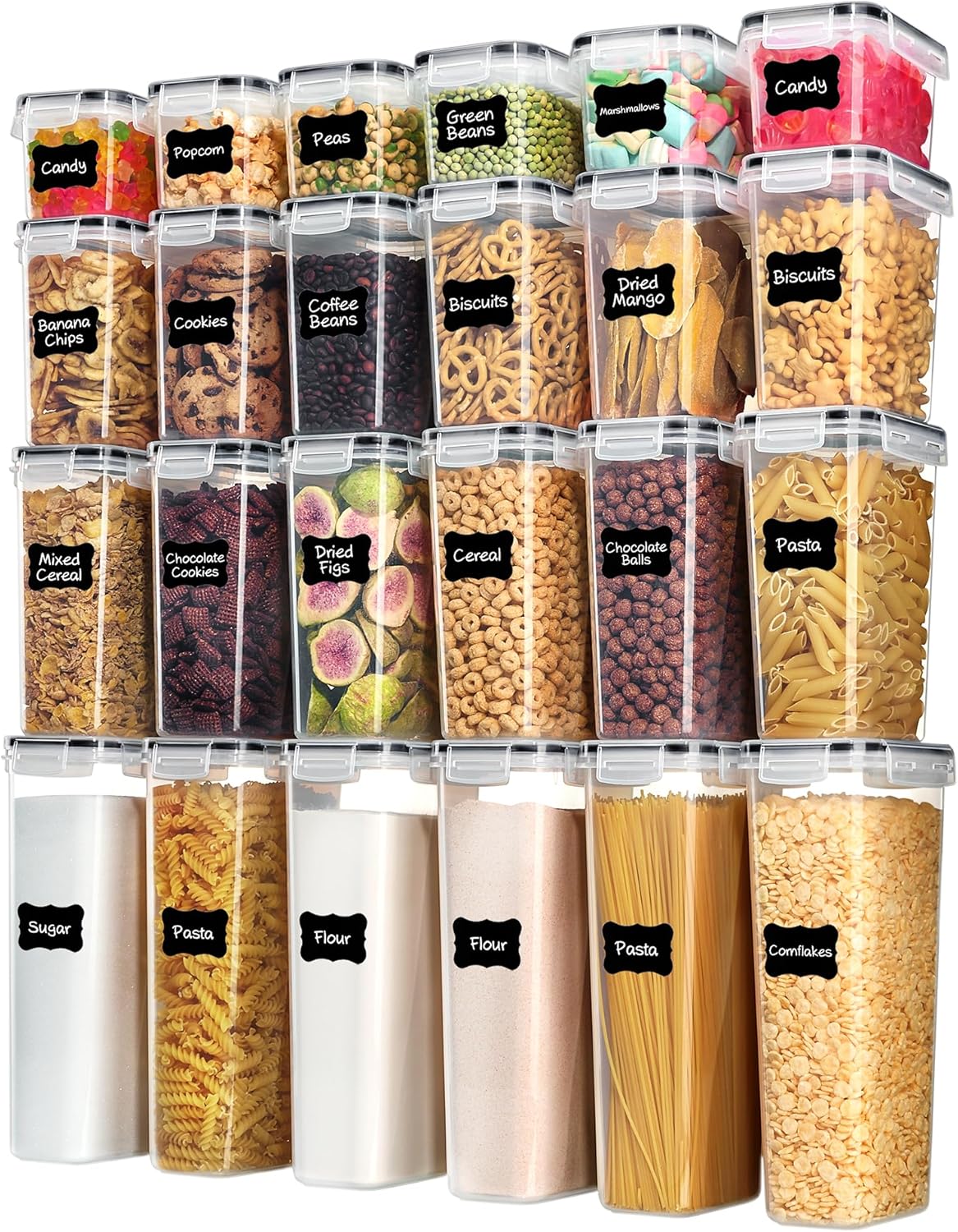 24pcs Airtight Food Containers