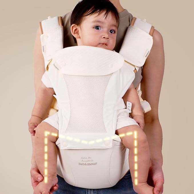 Bebamour Baby Carrier with Hip Seat for 0-36 Months | Khaki