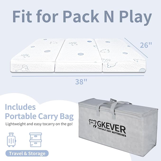 38x26inch Foldable Baby Mattress For Travel