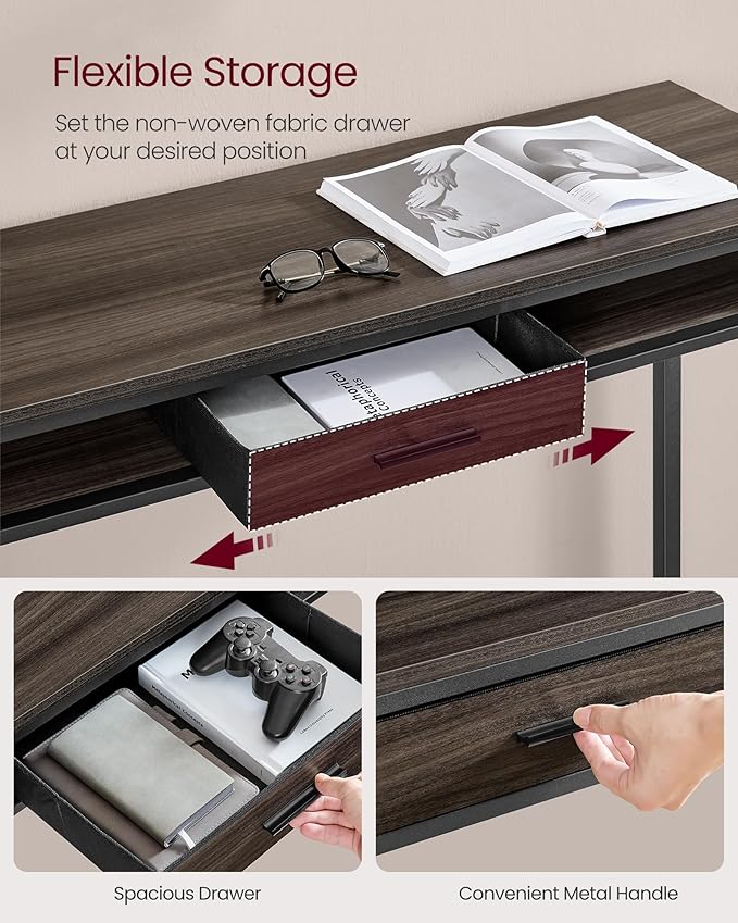 Bar Table with Power Outlet- Ash Brown