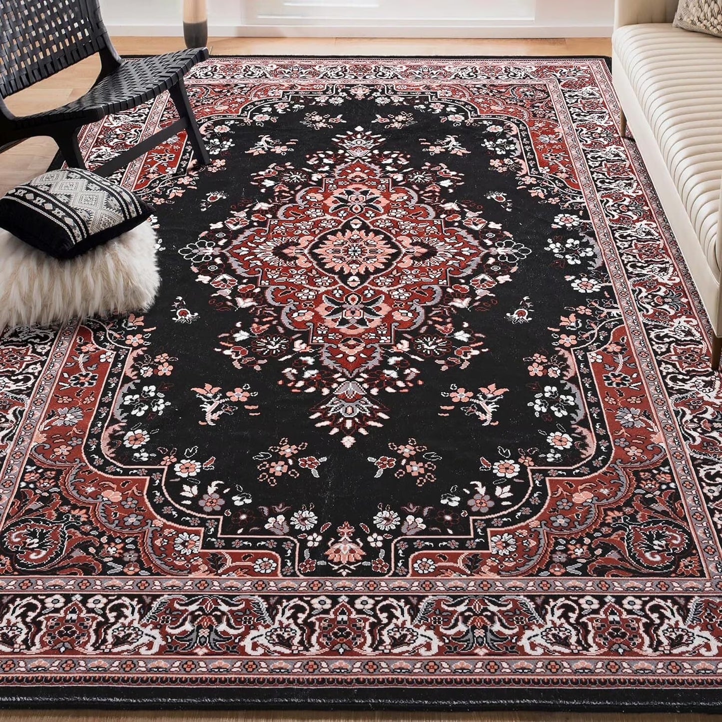 4x6ft Washable Vintage Style Area Rug [Low Pile]
