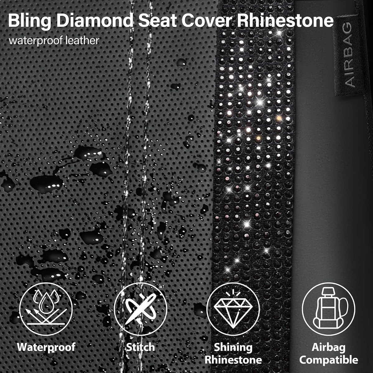 Faux Leather Universal Fit Car Seat Covers - Black