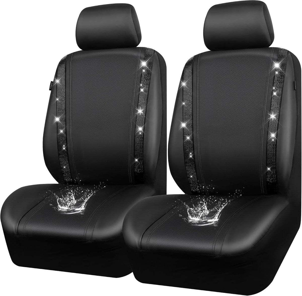 Faux Leather Universal Fit Car Seat Covers - Black